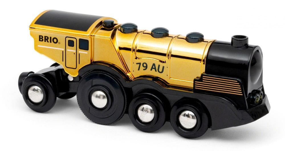 Brio WORLD 33630 Mohutná zlatá akčná lokomotíva na batérie
